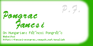 pongrac fancsi business card